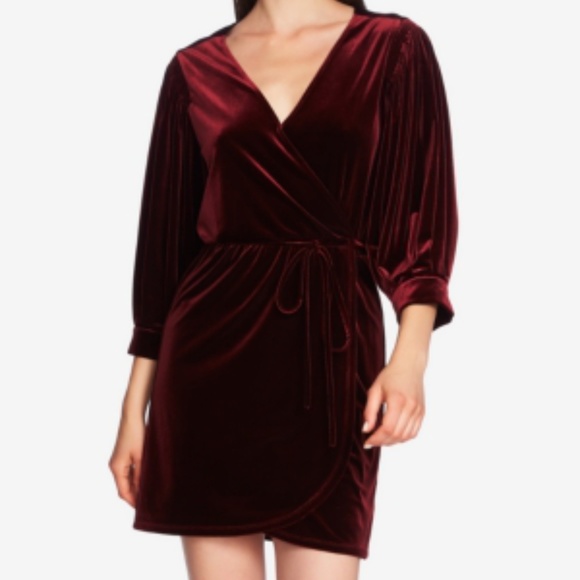 1. State Dresses & Skirts - 1. State Wrap Front Velvet Dress in Velvet